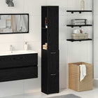Bathroom Cabinet Black Oak 25 x 25 x 170 cm Engineered wood