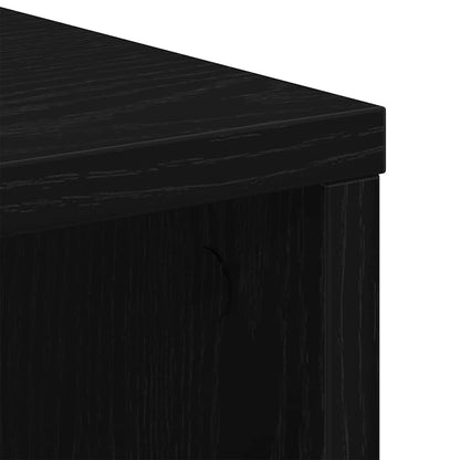 Opbergkast met wiel Zwart Eiken 60 x 35 x 75 cm Bewerkt hout