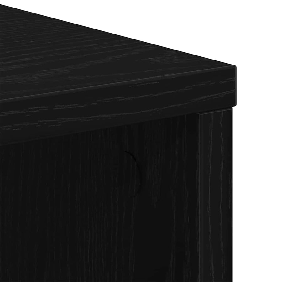 Opbergkast met wiel Zwart Eiken 60 x 35 x 75 cm Bewerkt hout