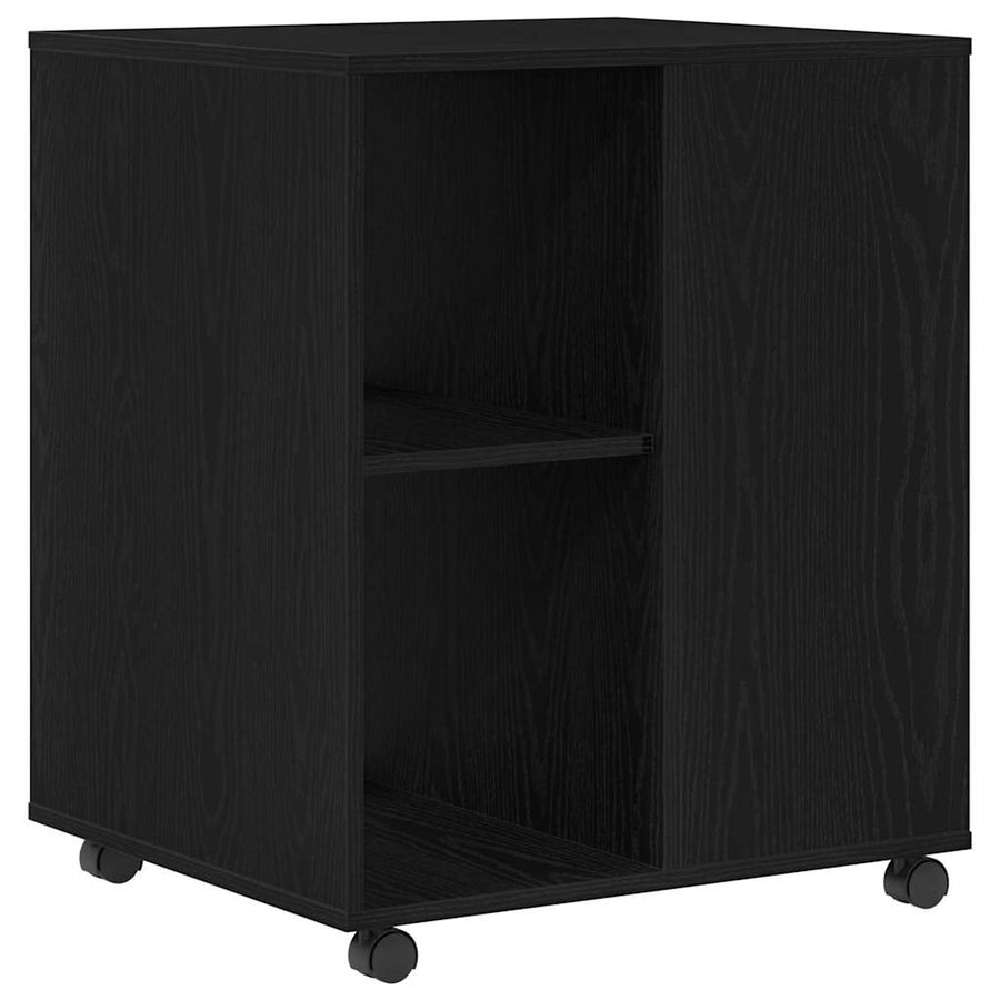 Opbergkast met wiel Zwart Eiken 60 x 53 x 72,5 cm Bewerkt hout