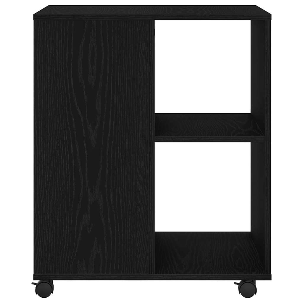Opbergkast met wiel Zwart Eiken 60 x 53 x 72,5 cm Bewerkt hout