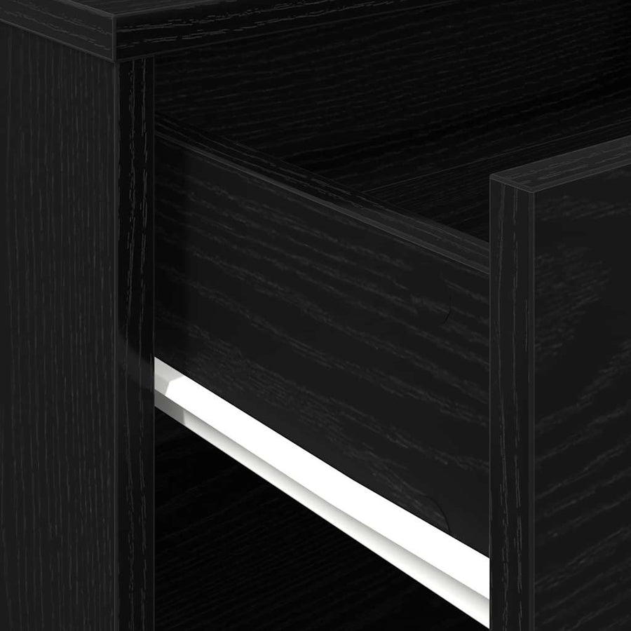 Opbergkast met wiel Zwart Eiken 46 x 36 x 59 cm Bewerkt hout