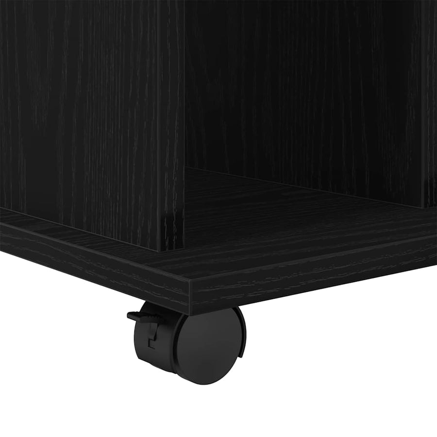 Rolling Kast met wiel Zwart Eiken 60 x 45 x 55 cm Bewerkt hout