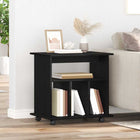 Rolling Cabinet with Wheels Black Oak 60 x 45 x 55 cm Engineered wood