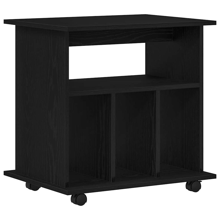 Rolling Kast met wiel Zwart Eiken 60 x 45 x 55 cm Bewerkt hout