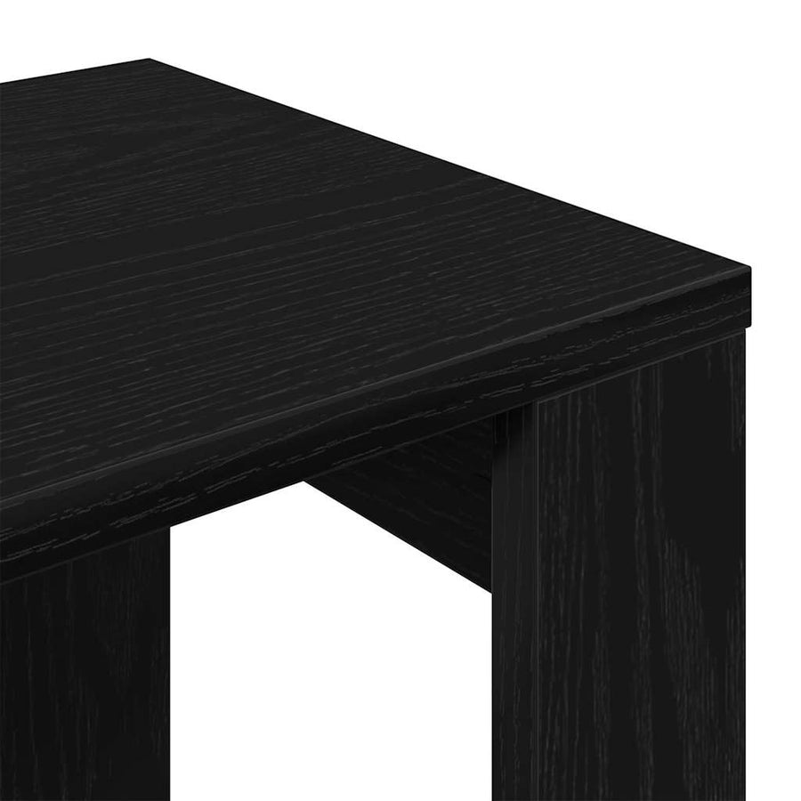 Nesttafels 3 pcs Zwart Eiken Bewerkt hout