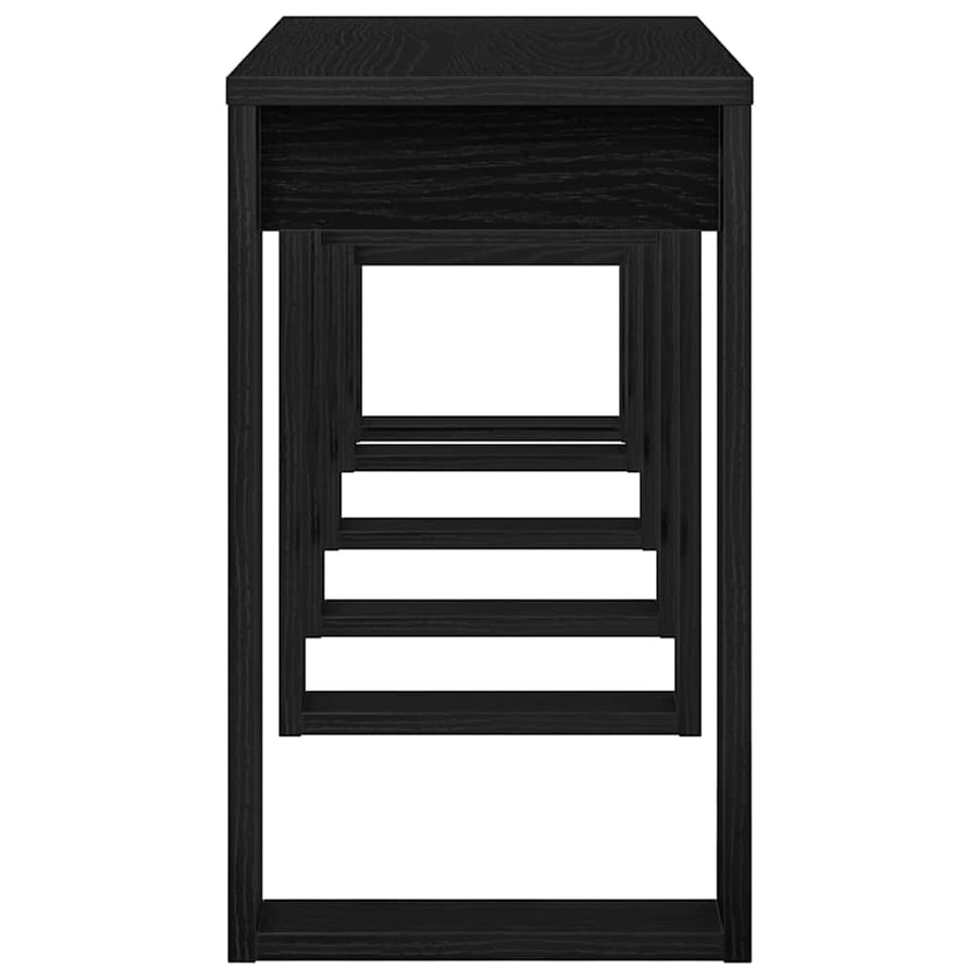 Nesttafels 3 pcs Zwart Eiken Bewerkt hout
