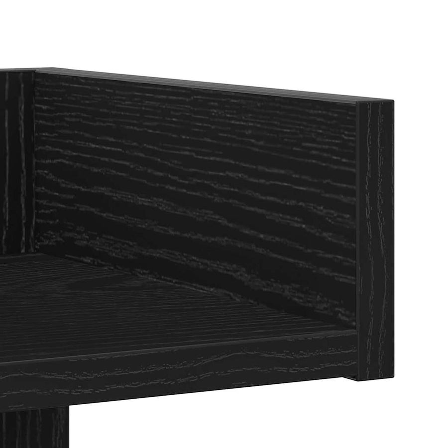 Boekenkast Zwart Eiken 48 x 25,5 x 140 cm Bewerkt hout