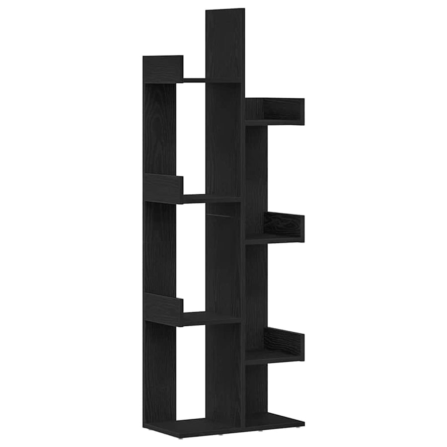 Boekenkast Zwart Eiken 48 x 25,5 x 140 cm Bewerkt hout