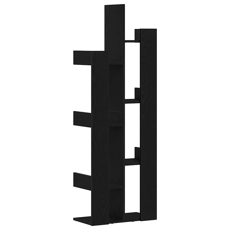 Boekenkast Zwart Eiken 48 x 25,5 x 140 cm Bewerkt hout