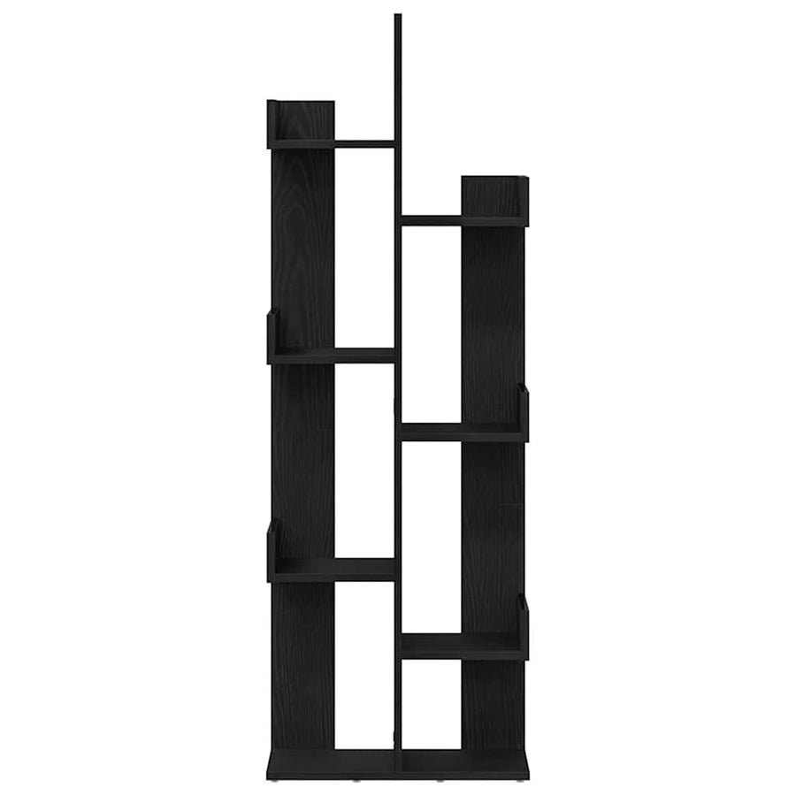 Boekenkast Zwart Eiken 48 x 25,5 x 140 cm Bewerkt hout