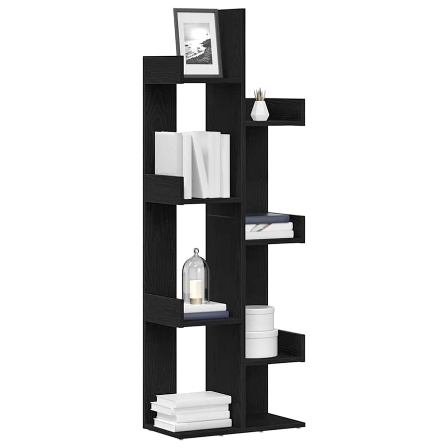 Boekenkast Zwart Eiken 48 x 25,5 x 140 cm Bewerkt hout