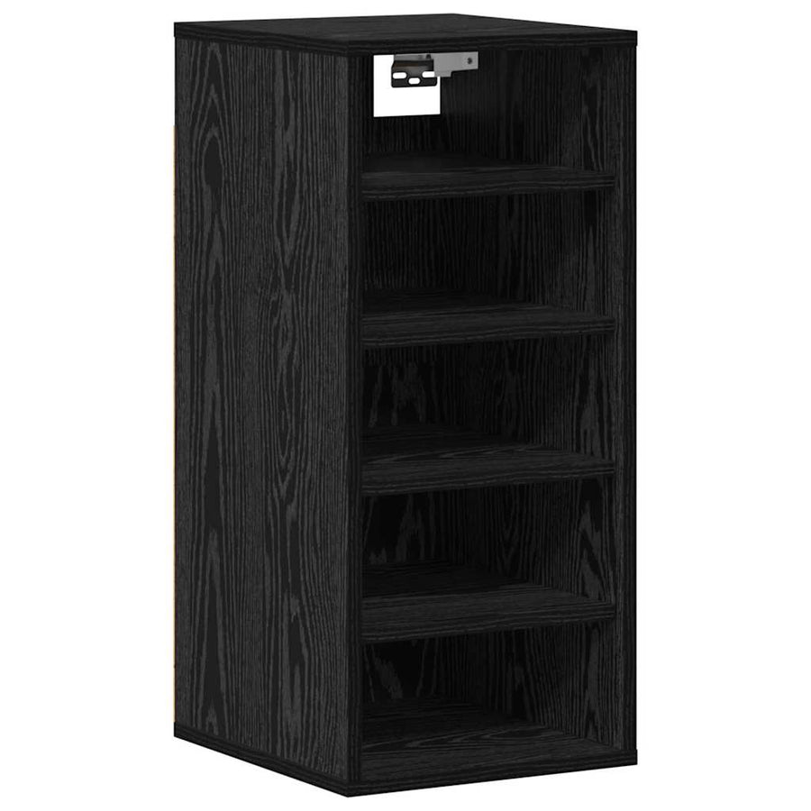 Schoenenkast met plank Zwart Eiken 32 x 35 x 70 cm Bewerkt hout