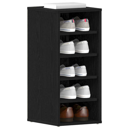Schoenenkast met plank Zwart Eiken 32 x 35 x 70 cm Bewerkt hout