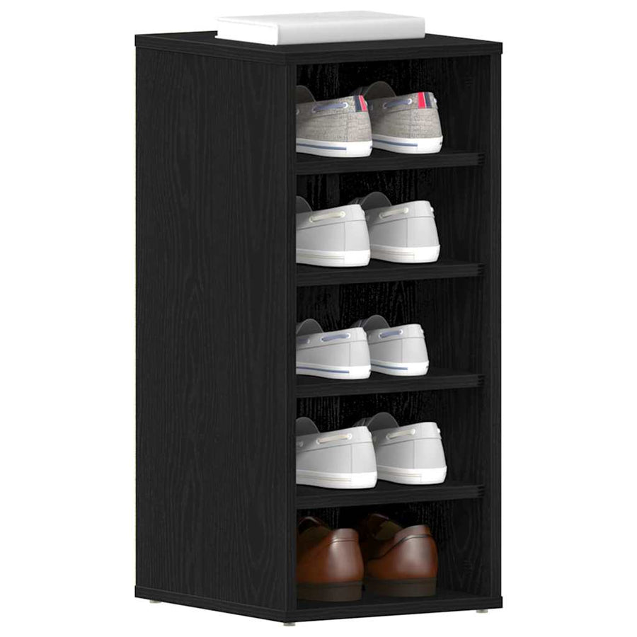 Schoenenkast met plank Zwart Eiken 32 x 35 x 70 cm Bewerkt hout