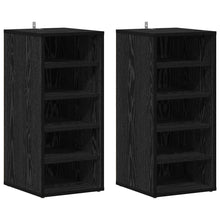 Schoenenkast 2 pcs Zwart Eiken 32 x 35 x 70 cm Bewerkt hout