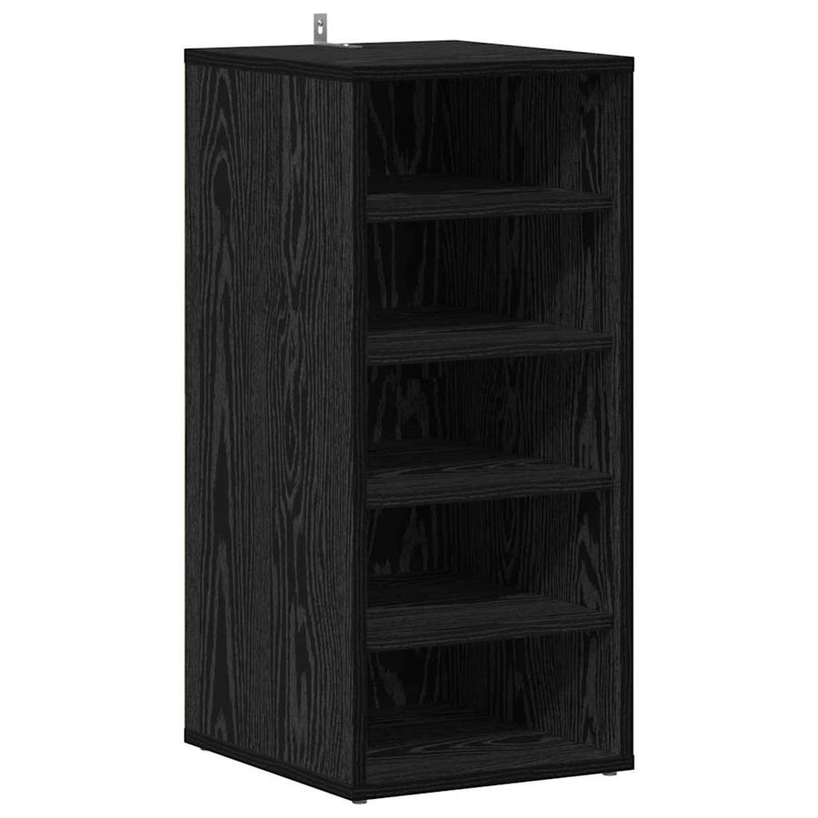 Schoenenkast 2 pcs Zwart Eiken 32 x 35 x 70 cm Bewerkt hout
