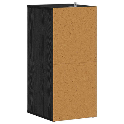 Schoenenkast 2 pcs Zwart Eiken 32 x 35 x 70 cm Bewerkt hout