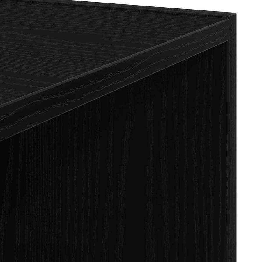 Hoekplanken Zwart Eiken 33 x 33 x 132 cm Bewerkt hout