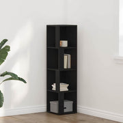 Hoekplank 33x33x132 cm zwart eiken