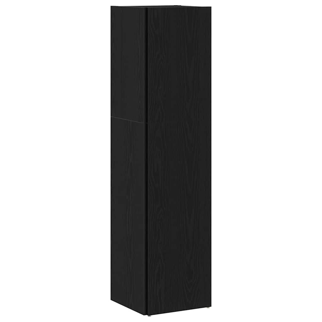 Hoekplanken Zwart Eiken 33 x 33 x 132 cm Bewerkt hout