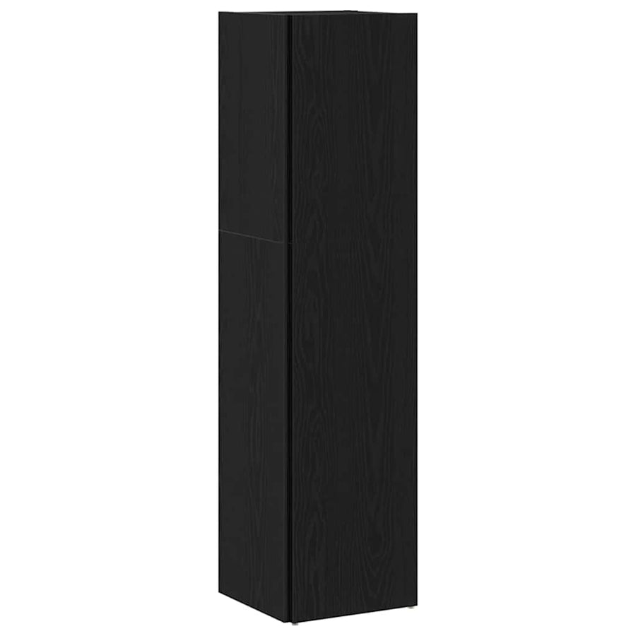 Hoekplanken Zwart Eiken 33 x 33 x 132 cm Bewerkt hout