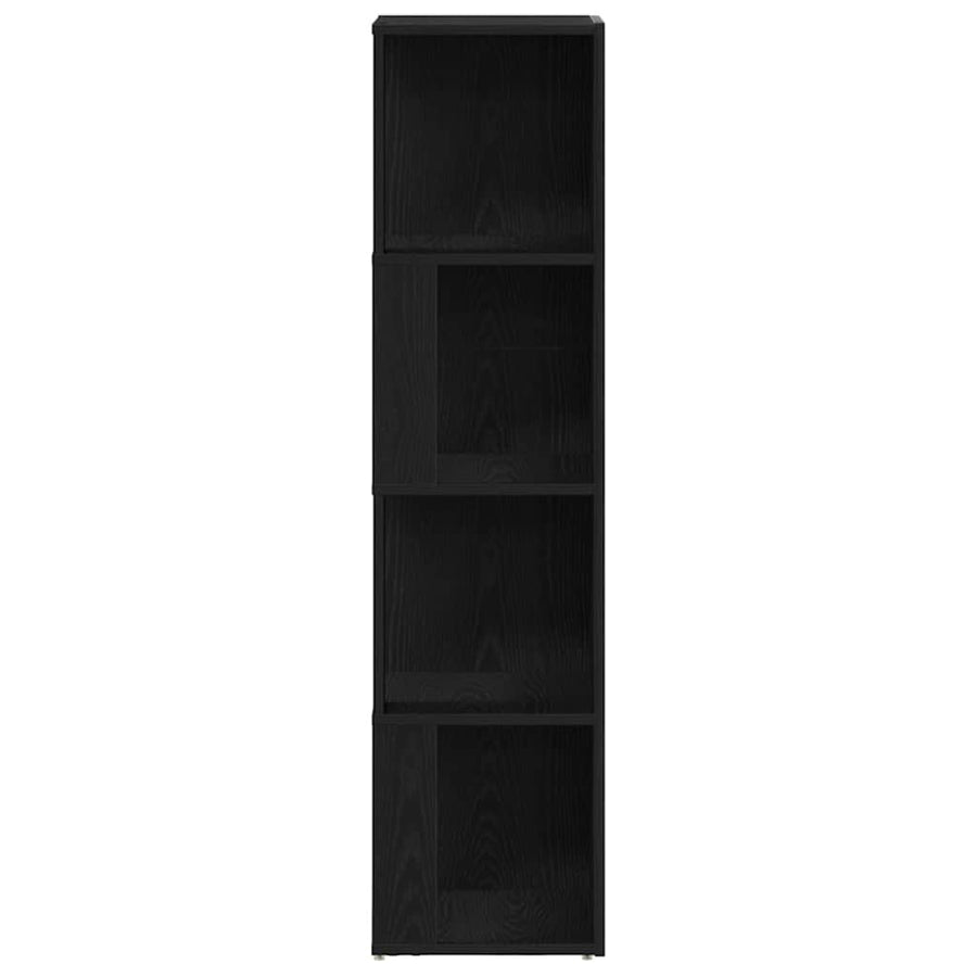 Hoekplanken Zwart Eiken 33 x 33 x 132 cm Bewerkt hout
