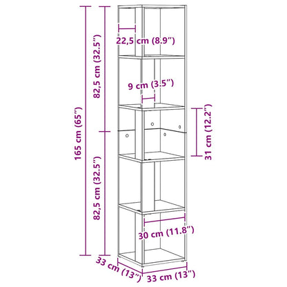 Hoekplanken Zwart Eiken 33 x 33 x 164,5 cm Bewerkt hout