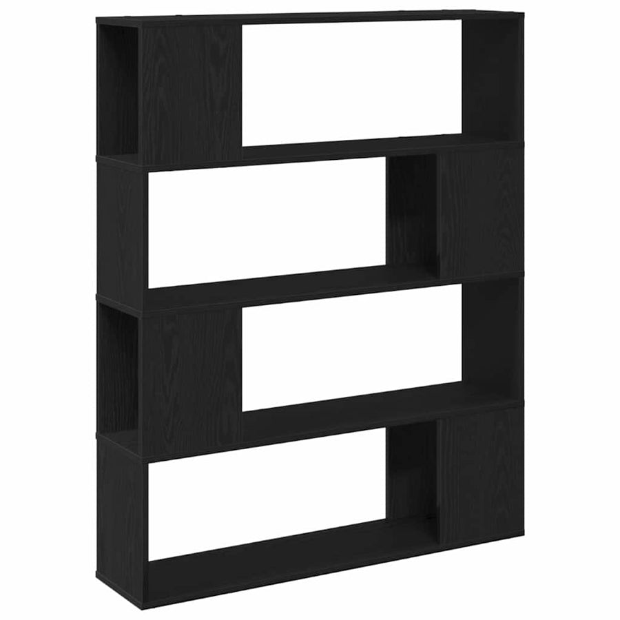 Tv-meubelset Zwart Eiken 100 x 24 x 124,5 cm Bewerkt hout