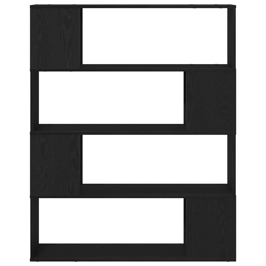 Tv-meubelset Zwart Eiken 100 x 24 x 124,5 cm Bewerkt hout