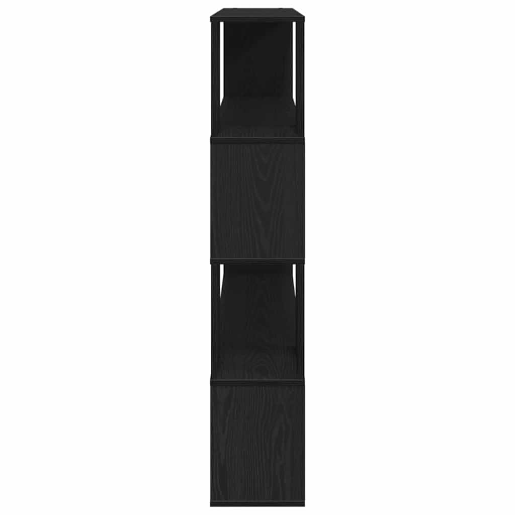 Tv-meubelset Zwart Eiken 100 x 24 x 124,5 cm Bewerkt hout