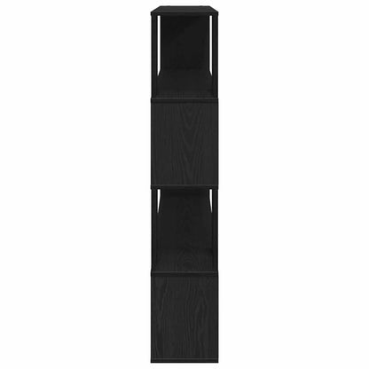 Tv-meubelset Zwart Eiken 100 x 24 x 124,5 cm Bewerkt hout