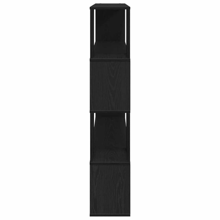 Tv-meubelset Zwart Eiken 100 x 24 x 124,5 cm Bewerkt hout