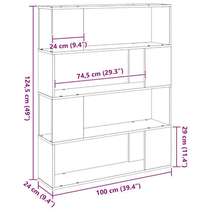 Tv-meubelset Zwart Eiken 100 x 24 x 124,5 cm Bewerkt hout