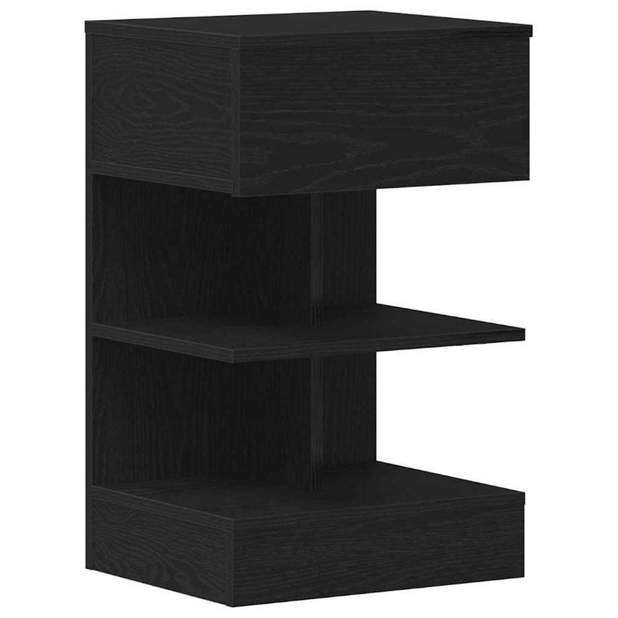 Nachtkastje 2 pcs Zwart Eiken 40 x 35 x 65 cm Bewerkt hout