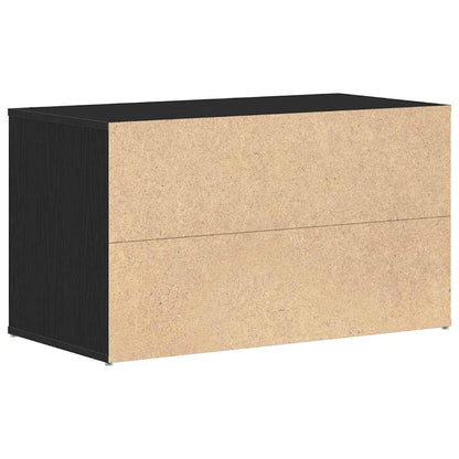Halbank met lade Zwart Eiken 80 x 40 x 45 cm Bewerkt hout
