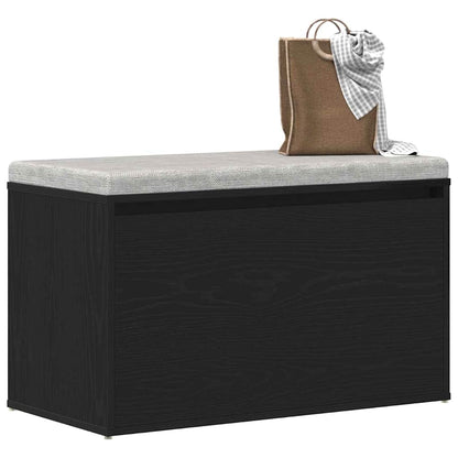 Halbank met lade Zwart Eiken 80 x 40 x 45 cm Bewerkt hout