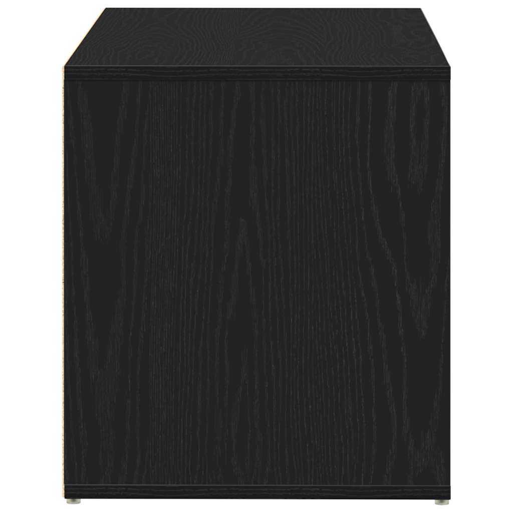 Halbank met lade Zwart Eiken 80 x 40 x 45 cm Bewerkt hout