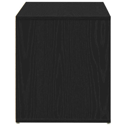 Halbank met lade Zwart Eiken 80 x 40 x 45 cm Bewerkt hout