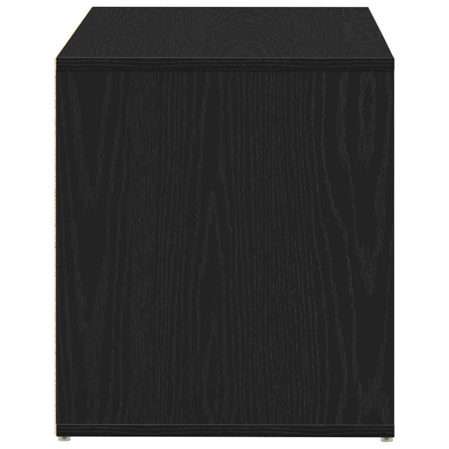 Halbank met lade Zwart Eiken 80 x 40 x 45 cm Bewerkt hout