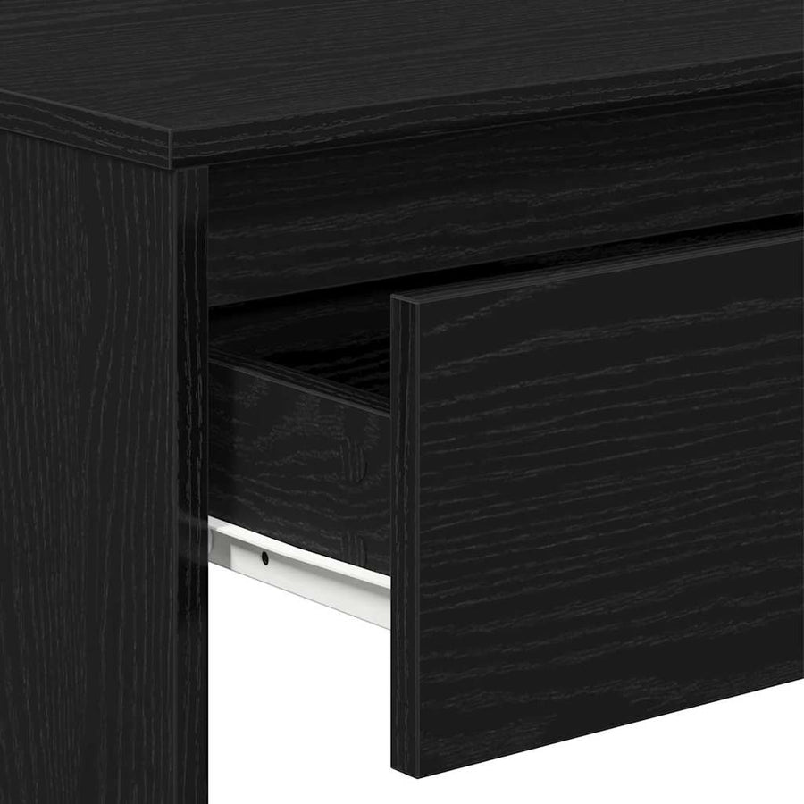 Wandtafel met lade Zwart Eiken 100 x 35 x 76,5 cm Bewerkt hout