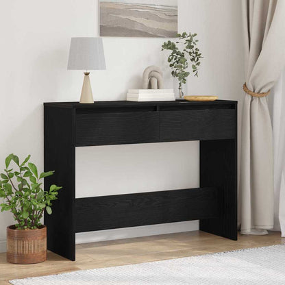 Wandtafel met lade Zwart Eiken 100 x 35 x 76,5 cm Bewerkt hout