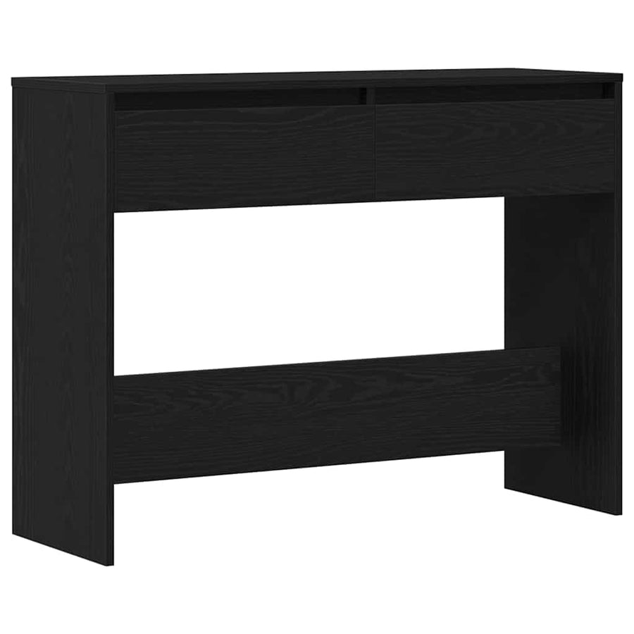 Wandtafel met lade Zwart Eiken 100 x 35 x 76,5 cm Bewerkt hout