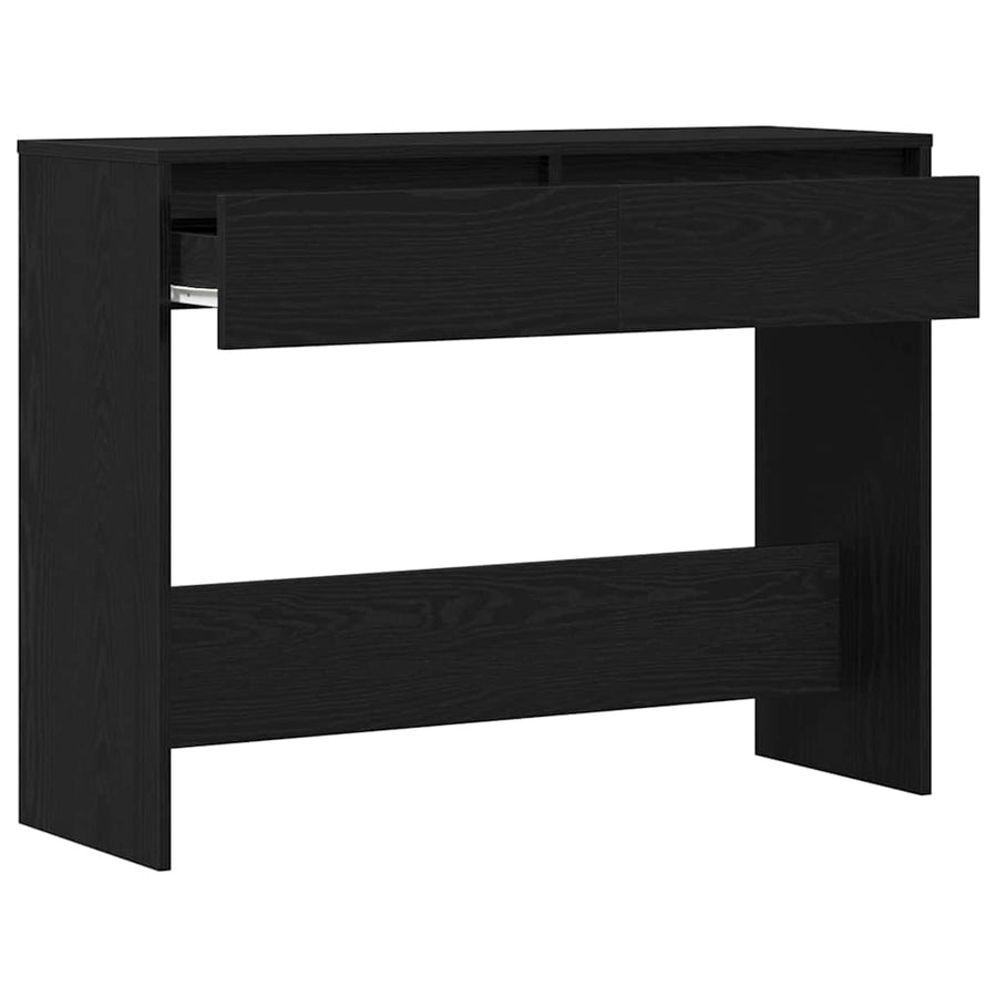 Wandtafel met lade Zwart Eiken 100 x 35 x 76,5 cm Bewerkt hout