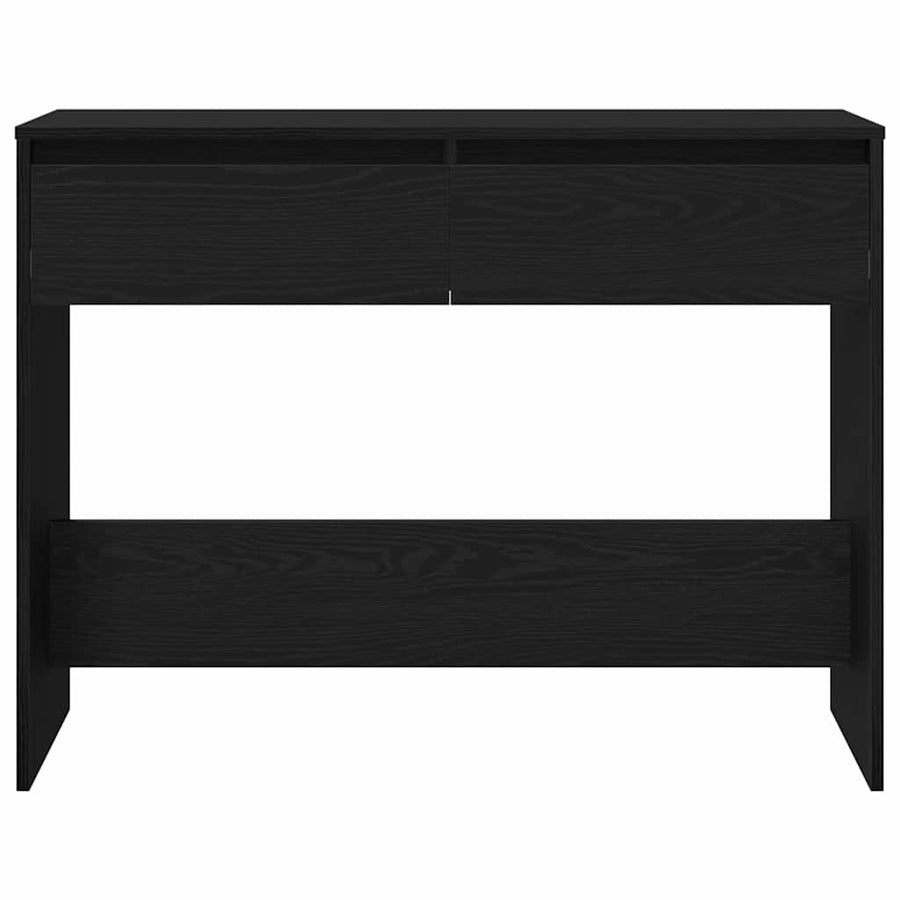 Wandtafel met lade Zwart Eiken 100 x 35 x 76,5 cm Bewerkt hout