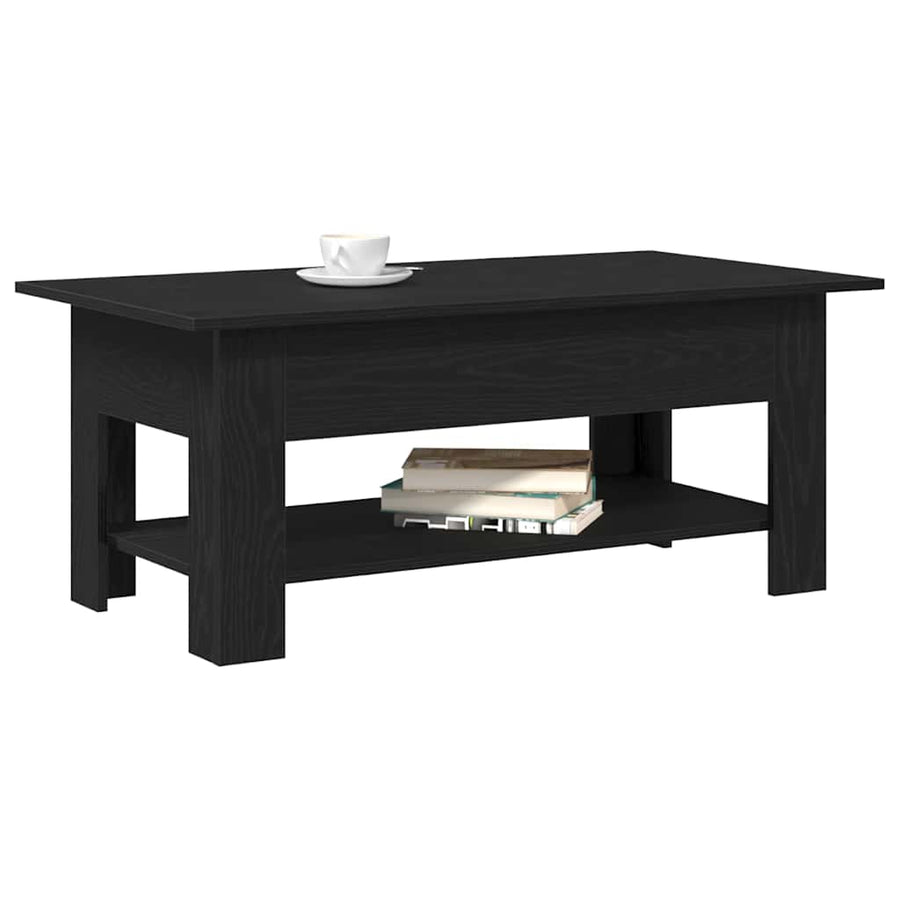 Salontafel Zwart Eiken 102 x 55 x 42 cm Bewerkt hout