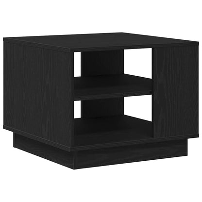 Salontafel Zwart Eiken 55 x 55 x 42 cm Bewerkt hout