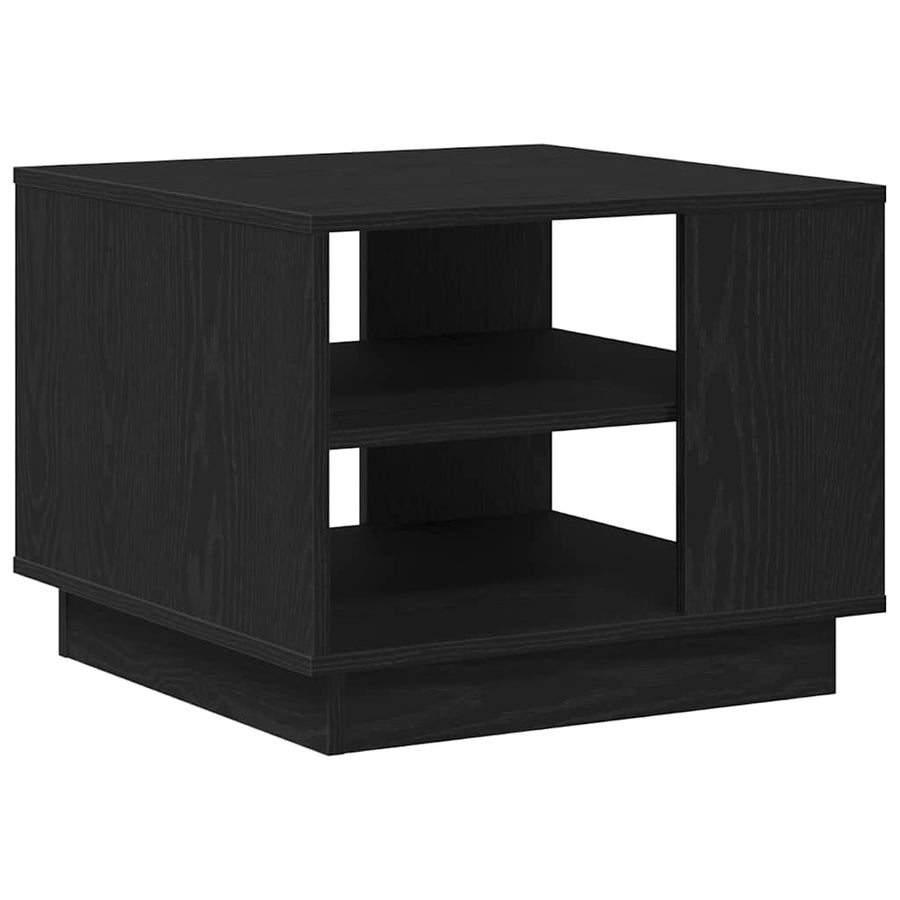 Salontafel Zwart Eiken 55 x 55 x 42 cm Bewerkt hout