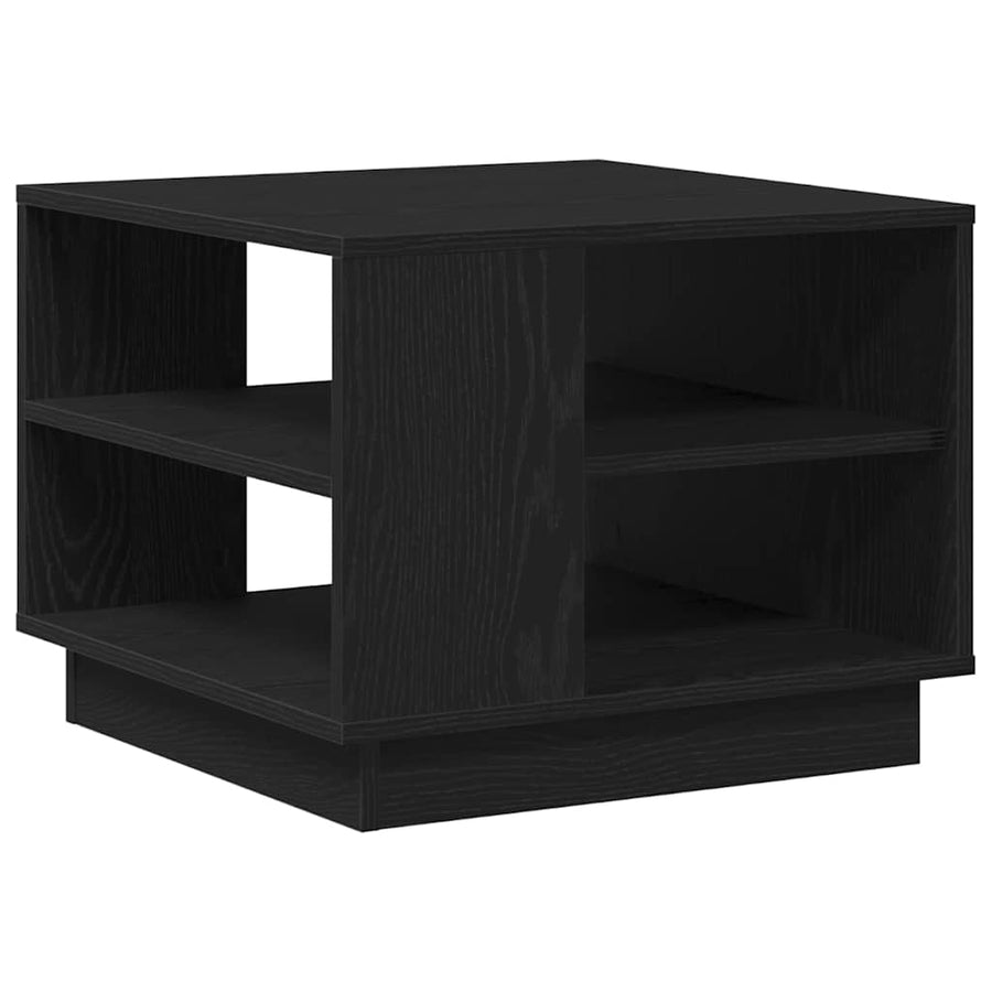 Salontafel Zwart Eiken 55 x 55 x 42 cm Bewerkt hout