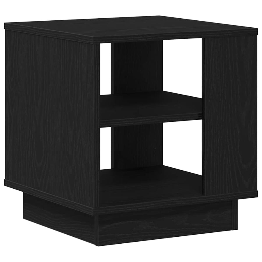 Salontafel Zwart Eiken 40 x 40 x 43 cm Bewerkt hout